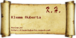 Klemm Huberta névjegykártya
